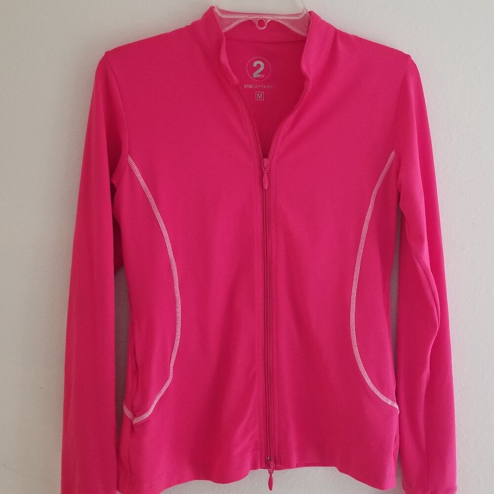 2GG Apparel - Hot Pink - Women's Medium Light Weight Fitted Jacket with Zipper